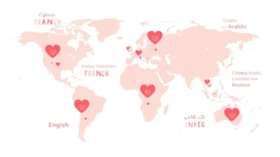 Happy Valentines Day in Different Languages